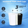 EarthDine 8oz Black Ripple Wall Paper Cups, 500 Pack – Disposable Cups for Hot & Cold Beverages, Coffee, Tea & Events
