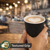 EarthDine 8oz Black Ripple Wall Paper Cups, 500 Pack – Disposable Cups for Hot & Cold Beverages, Coffee, Tea & Events