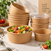 Premium Kraft Paper Salad Bowls – Eco-Friendly Disposable Food Bowls | Ideal for Salads, Takeaway & Catering